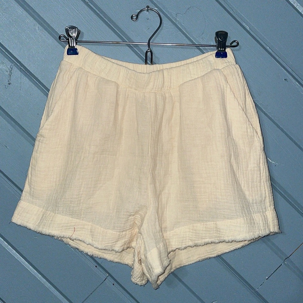 By Together creamy ivory gauze pull on shorts